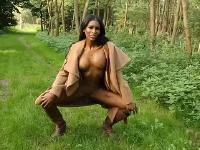 Black beauty Natassia dirty in forest