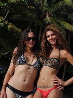 Gorgeous tgirls Nicole & Bruna posing on the beach